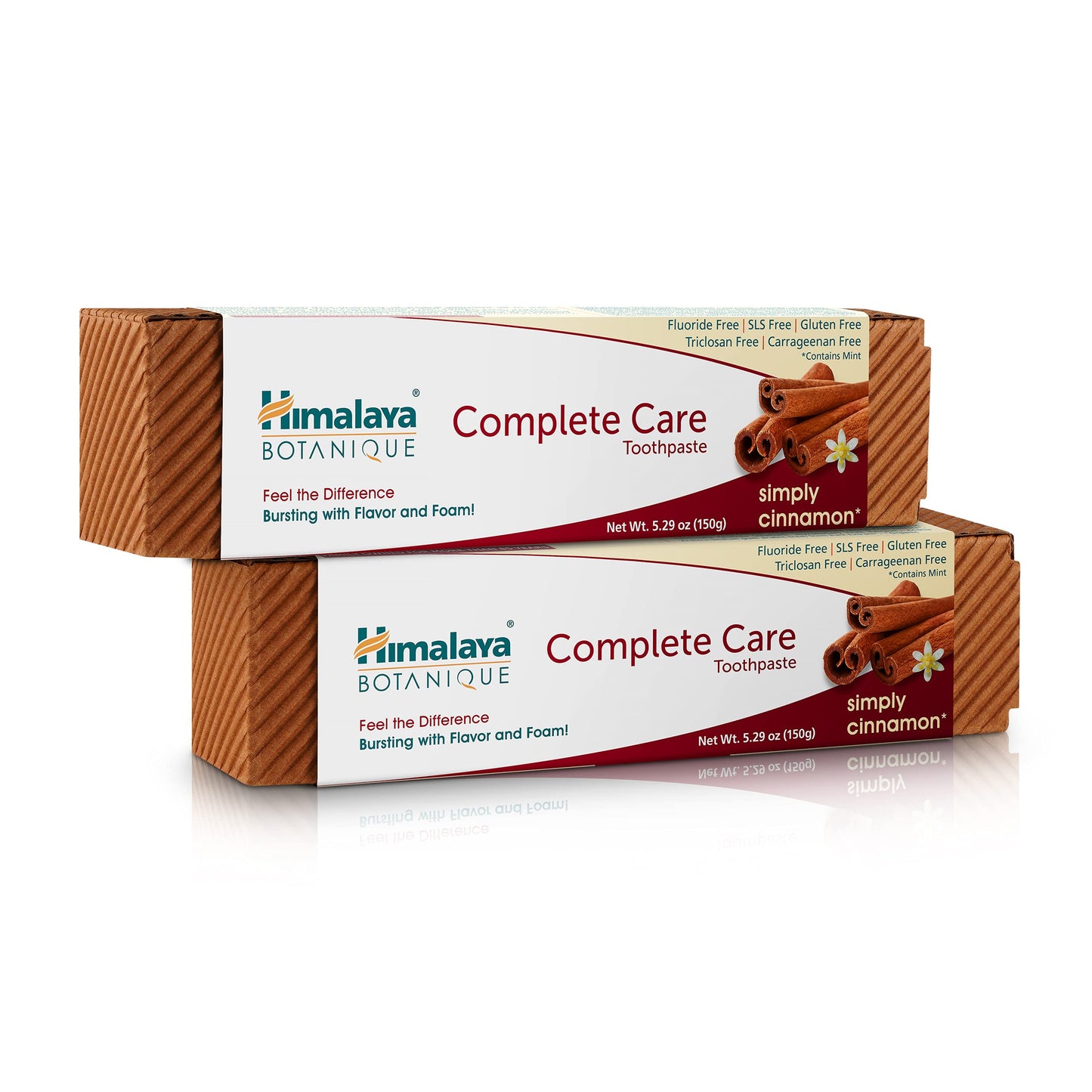 Himalaya Botanique Complete Care Toothpaste, Variety Pack - Fluoride Free Toothpaste for Clean Teeth & Fresh Breath - Vegan, Gluten Free, No Artificial Flavors, 5.29 oz (Pack of 4) - Nirvana Guru