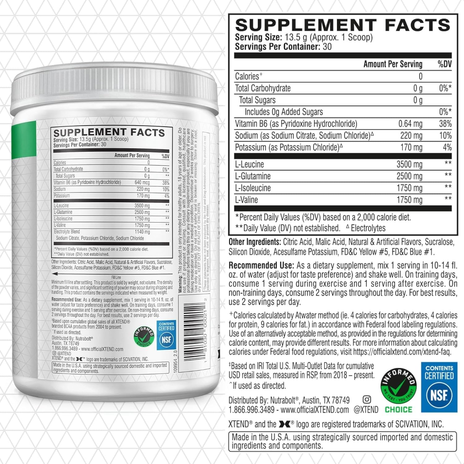 Original BCAA Powder Airheads Candy Flavor, 7g BCAA and 2.5g L-Glutamine, Sugar Free Post Workout Muscle Recovery Drink with Amino Acids for Men & Women, 30 Servings Nirvana Guru