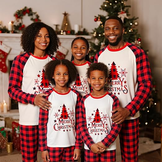 Matching Christmas Pajamas for Family Cute Printed Xmas Pajamas Set Holiday Family Sleepwear Sets for Womens Couples nirvanaguru