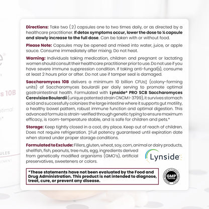 Saccharomyces 10B - Saccharomyces Boulardii, 10 Billion CFU Per Serving, Patented Strain: Lynside CNCM I-3799, Probiotic Capsules, Probiotics for Men and Women - 120 Count - Nirvana Guru