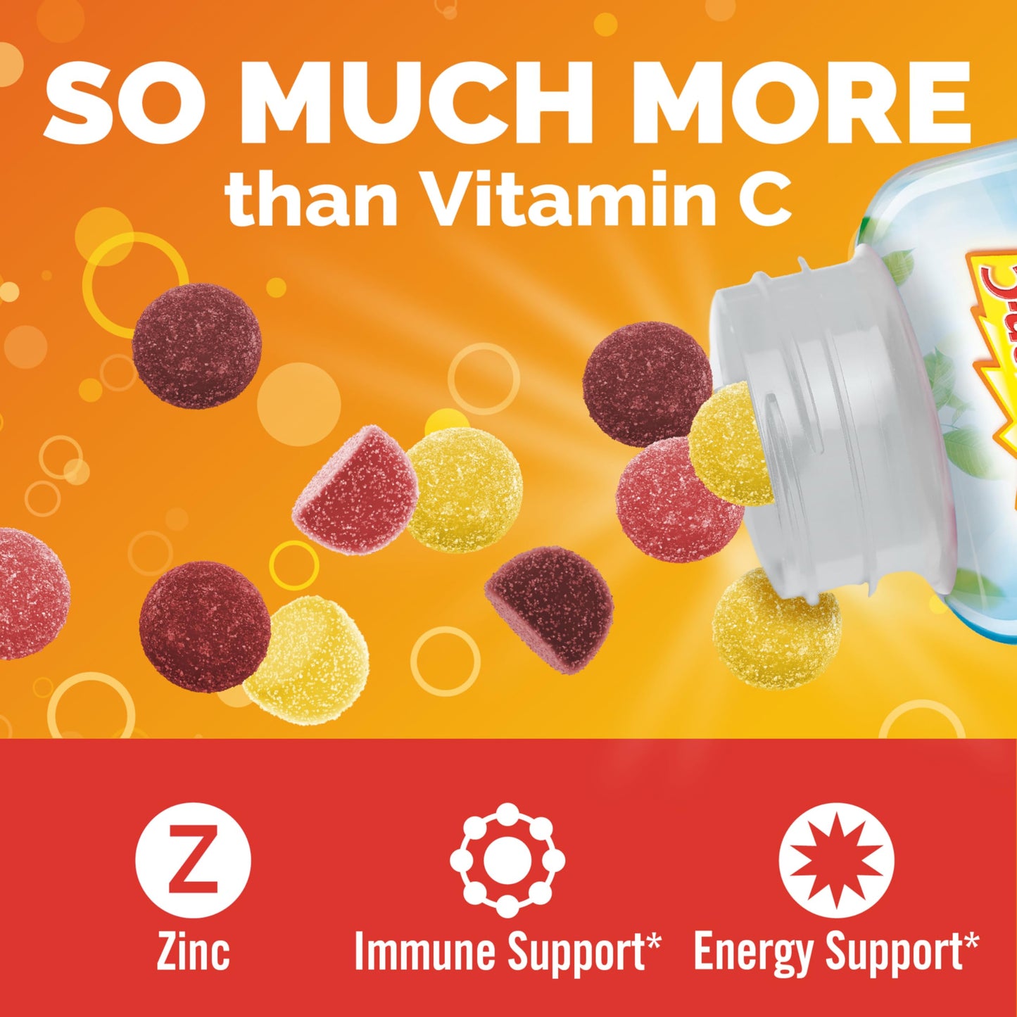 Emergen-C 750mg Vitamin C Gummies for Adults, Immunity Gummies with B Vitamins, Gluten Free, Orange, Tangerine and Raspberry Flavors, 45 Count (Pack of 1) Nirvana Guru