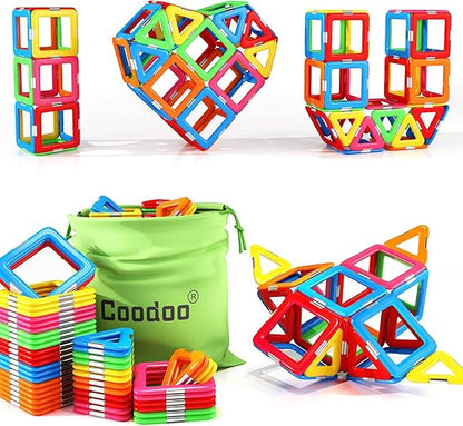 66PCS Upgraded Magnetic Blocks Tough Tiles STEM Toys for 3+ Year Old Boys and Girls Learning by Playing Games for Toddlers Kids, Creative Classroom Supplies nirvanaguru