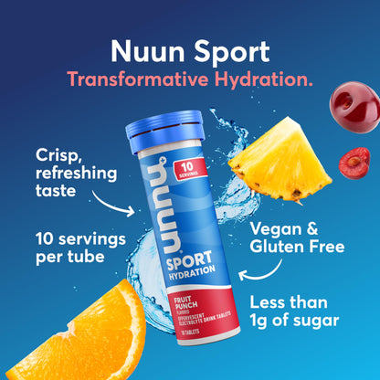 Nuun Sport Electrolyte Tablets with Magnesium, Calcium, Potassium, Chloride & Sodium, Gluten Free & Vegan, Strawberry Lemonade, 4 Pack (40 Servings Total)