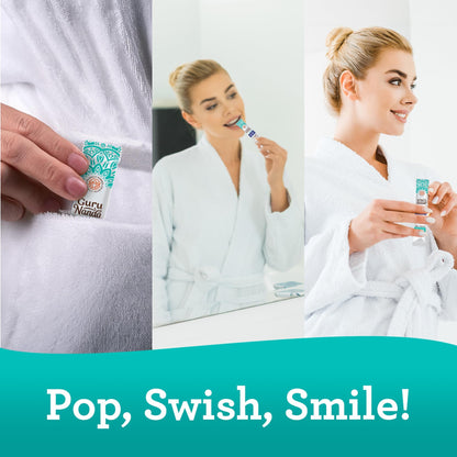 GuruNanda Travel Sachets Coconut Oil Pulling, Fresh Breath Mouthwash, 7 Essential Oils & Vitamins for Happy Teeth & Gums, 28 Sachets Nirvana Guru