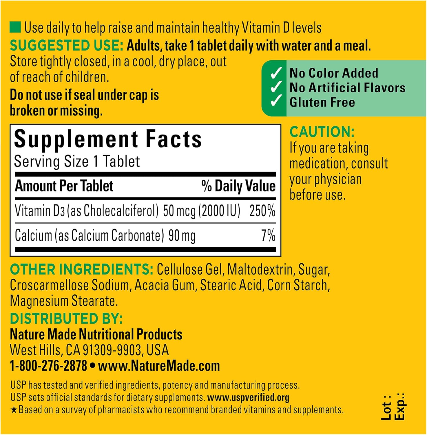 Nature Made Vitamin D3 2000 IU (50 mcg), Dietary Supplement for Bone, Teeth, Muscle and Immune Health Support, 400 Tablets, 400 Day Supply - Nirvana Guru