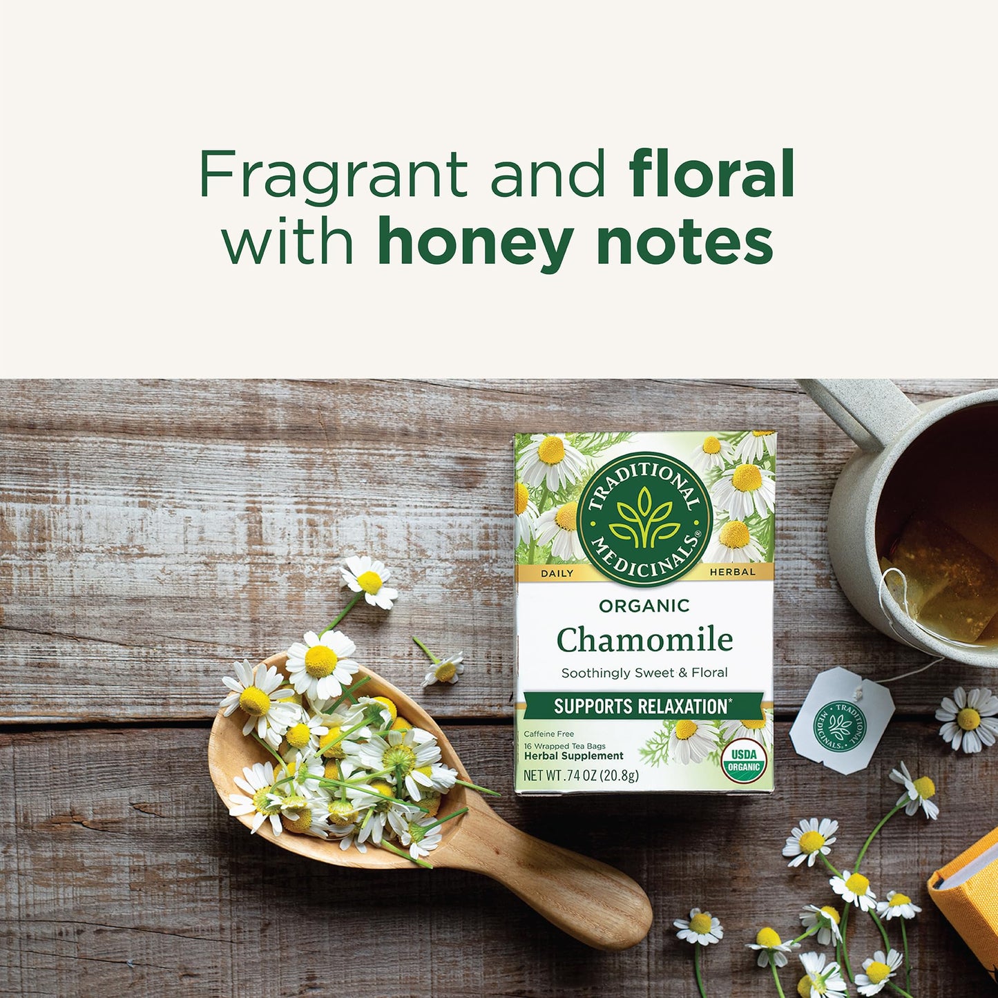 Traditional Medicinals Tea, Organic Chamomile, Calming, Calms Your Nerves, Supports Healthy Digestion, 96 Tea Bags (6 Pack) - Nirvana Guru