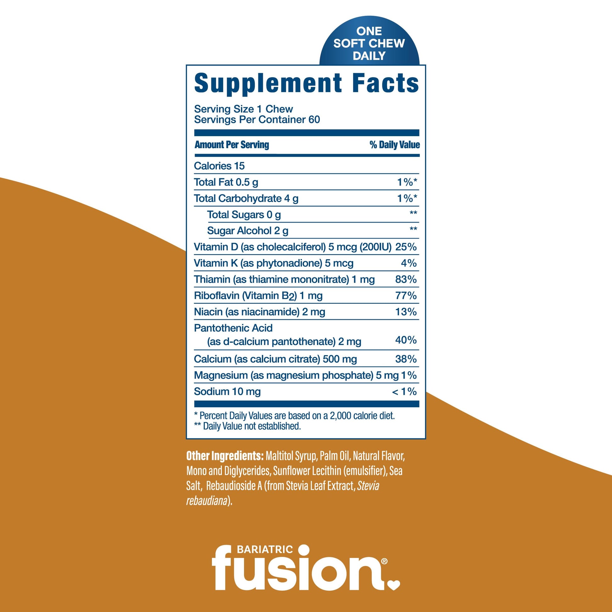 Bariatric Fusion Bariatric Calcium Chews | Calcium Citrate with Vitamin D3 Calcium Supplement Bariatric Vitamin | Sugar Free Calcium Citrate Chewable | Calcium Citrate 500mg | Caramel | 60 Count Nirvana Guru