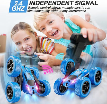 Remote Control Car, RC Cars Toys for Kids Ages 6-12, 4WD Stunt Car with LED Lights & 360° Flips, 2.4GHz, Upgraded USB-C Modular Batteries, 8-10 Year Old Boys Birthday Gift Nirvana Guru