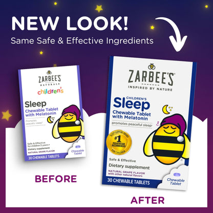 Zarbee’s Kids Melatonin Sleep Chewable Tablets, 1 mg, Drug & Alcohol-Free, Non-Habit Forming Sleep Support, Natural Grape Flavor, No Artificial Sweeteners or Dyes, Gluten Free, Ages 3+, 50 Ct Bottle Nirvana Guru