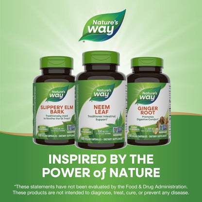 Nature's Way Herbal Neem Leaf, Traditional Intestinal Support*, Used in Ayurveda, 950 mg per 2-Capsule Serving, Non-GMO Project Verified, Vegan, 100 Capsules (Packaging May Vary) Nirvana Guru