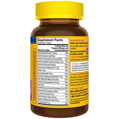 Nature Made Prenatal Multivitamin with Folic Acid, Prenatal Vitamin and Mineral Supplement for Daily Nutritional Support, 250 Tablets, 250 Day Supply - Nirvana Guru