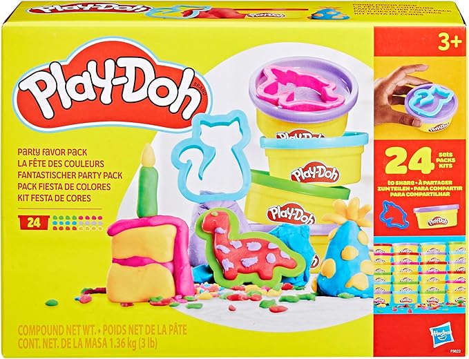 Play-Doh Party Favor Pack, Bulk 24 Pack of Modeling Compound with Cutters, Classroom Supplies for Arts & Crafts, Back to School Gifts & Prize Toys for Kids, Ages 3+ Nirvana Guru
