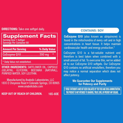 High Absorption CoQ10 200mg Softgels - Clinical Formula Coenzyme Q10 200mg for Skin Heart Energy Antioxidant and Brain Support - Easy to Swallow - Made in The USA in cGMP Facilities - 30 Servings Nirvana Guru