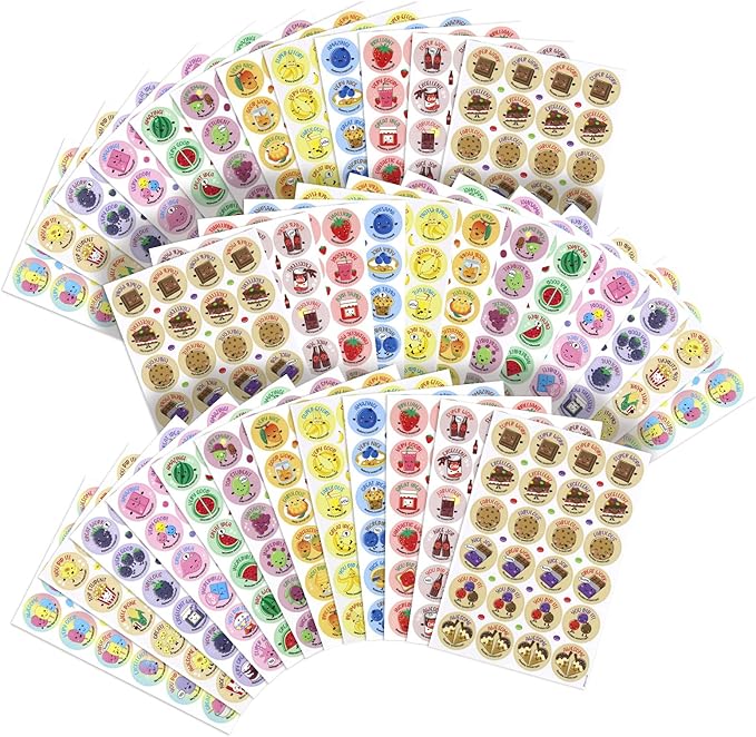 Scratch and Sniff Stickers, 864 Pieces Fruits and Foods Smelly Stickers, 12 Different Scents, 36 Sheets, Reward Motivate Stickers for Kids, Teachers, Parents, Crafts, Party Favor, Christmas Gift nirvanaguru