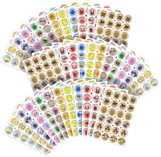 Scratch and Sniff Stickers, 864 Pieces Fruits and Foods Smelly Stickers, 12 Different Scents, 36 Sheets, Reward Motivate Stickers for Kids, Teachers, Parents, Crafts, Party Favor, Christmas Gift nirvanaguru