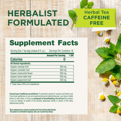 Traditional Medicinals Tea, Organic Gas Relief, Relieves Gas & Bloating, Chamomile Mint, 16 Tea Bags - Nirvana Guru