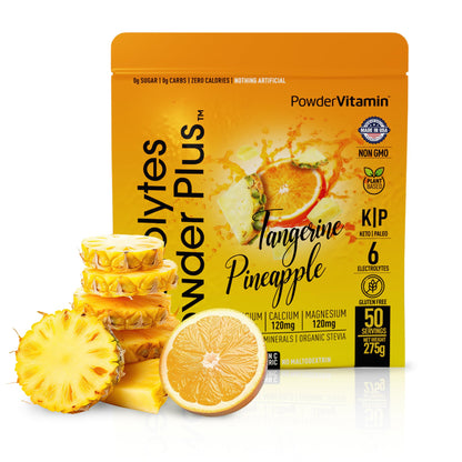 PowerVitamin Lemonade Electrolytes Powder No Sugar for Daily Energy - Keto Electrolytes - Hydration Powder with 1000mg Potassium, 120mg Calcium, Magnesium, Organic Vitamin C, 100 Servings