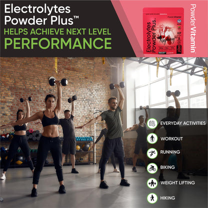 PowerVitamin Lemonade Electrolytes Powder No Sugar for Daily Energy - Keto Electrolytes - Hydration Powder with 1000mg Potassium, 120mg Calcium, Magnesium, Organic Vitamin C, 100 Servings