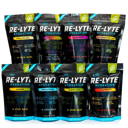 REDMOND Re-Lyte Hydration Electrolyte Powder Mix, Variety Pack, 30 Stick Packs Nirvana Guru