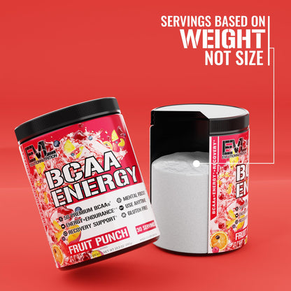 EVL BCAAs Amino Acids Powder - BCAA Energy Pre Workout Powder for Muscle Recovery Lean Growth and Endurance - Rehydrating Post Workout Recovery Drink with Natural Caffeine - Pink Lemonade Nirvana Guru