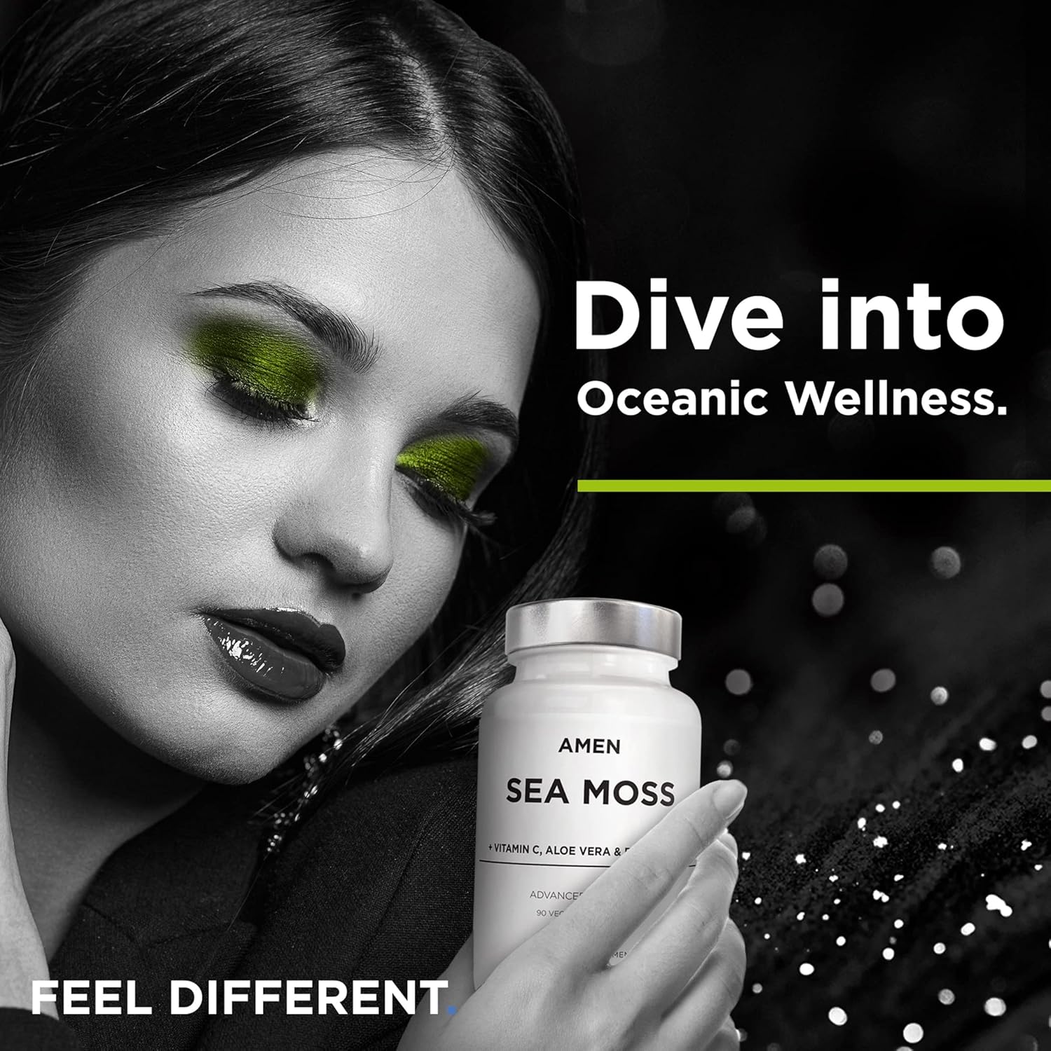 Amen Sea Moss Supplement - 1000mg Organic Irish Sea Moss, Bladderwrack, Burdock - Vitamin C, Aloe Vera, Black Pepper - Seaweed Superfood, Vitamins, Minerals, and Antioxidants - Non-GMO - 90 Capsules Nirvana Guru