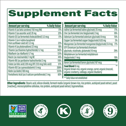MegaFood Kids One Daily Multivitamin - Convenient Mini Multivitamin for Kids - with Zinc, Vitamins C, B & D - Vegetarian, Gluten Free, Non GMO - 60 Tablets, 60 Servings - Nirvana Guru