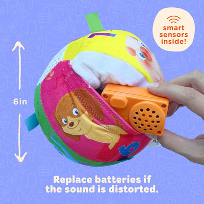 Move2Play, Hilariously Interactive Baby Ball with Music & Sound Effects | First Birthday Gift | Toddler Toy for Boys & Girls | Age 6, 9, 12, 18+ Month | 1, 2+ Year's Old Nirvana Guru