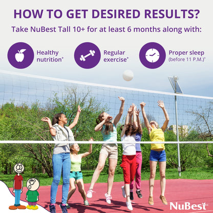 NuBest Tall 10+ Premium Bone Strength Formula, Enhanced Immunity and Overall Health for Age 10+ with Calcium, Vitamin D3, Vitamin K2, and Multivitamins | 60 Capsules | 1 Month Supply Nirvana Guru