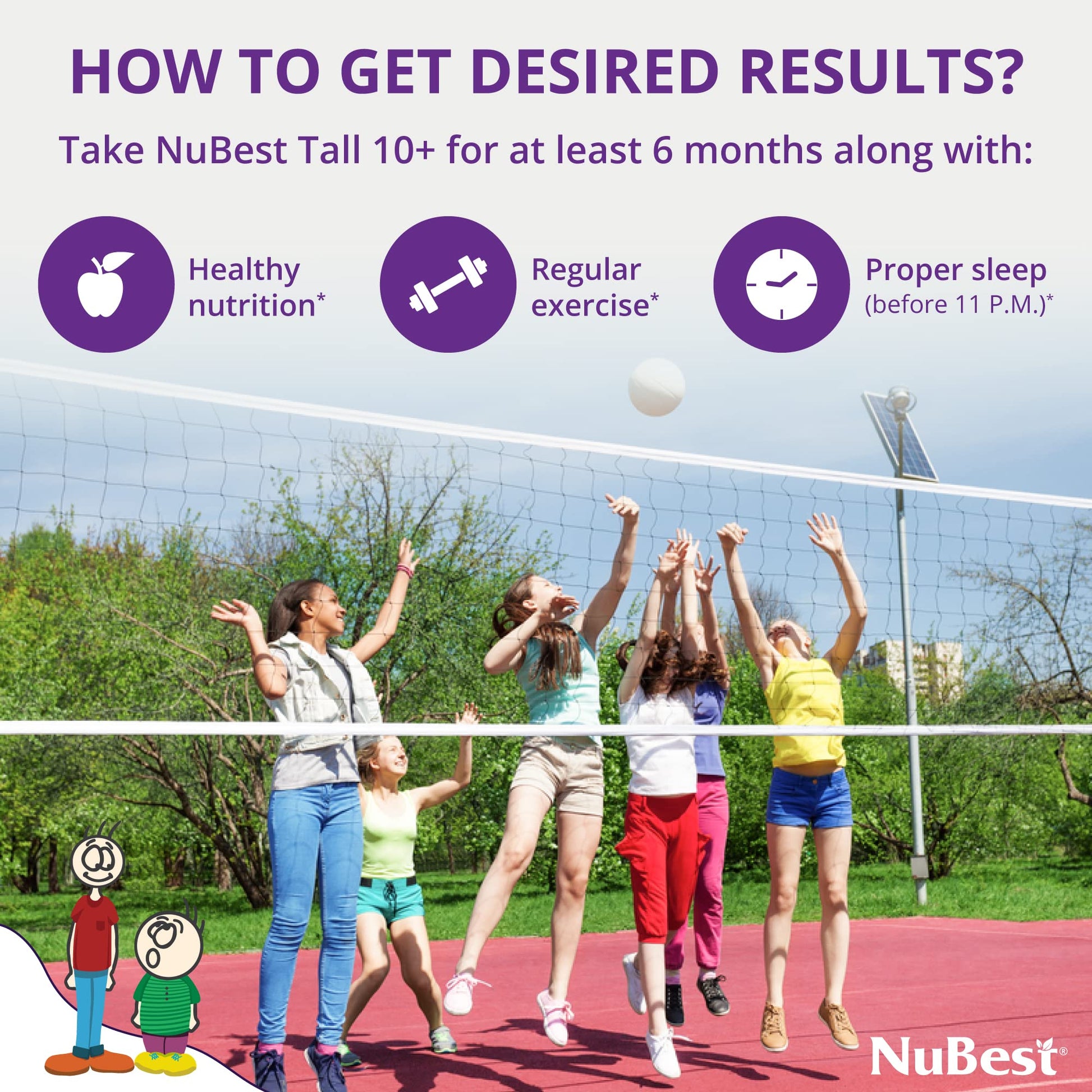 NuBest Tall 10+ Premium Bone Strength Formula, Enhanced Immunity and Overall Health for Age 10+ with Calcium, Vitamin D3, Vitamin K2, and Multivitamins | 60 Capsules | 1 Month Supply Nirvana Guru