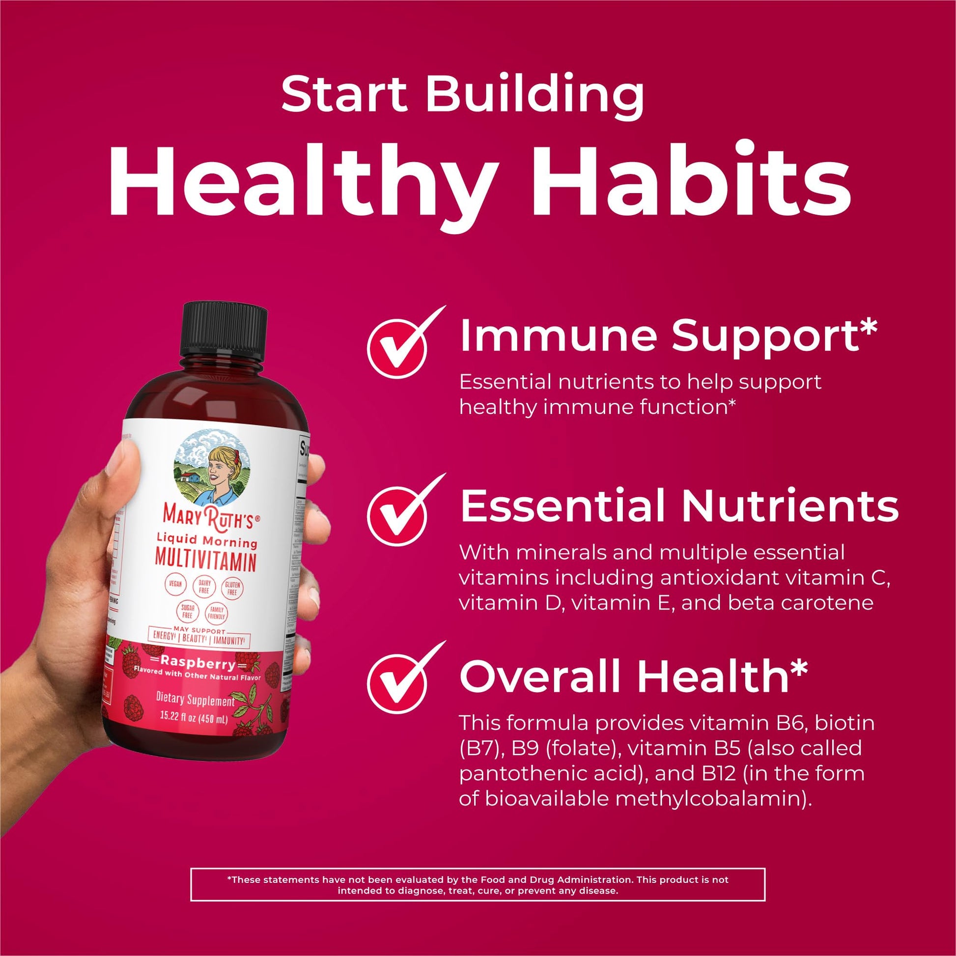 Multivitamin for Women, Men & Kids by MaryRuth's | Liquid Morning Multivitamin | Mens, Womens Vitamins | Vitamin A C D E B6 B12 Biotin Zinc | Beauty | Vegan | Non-GMO | Gluten Free | 15 Servings - Nirvana Guru