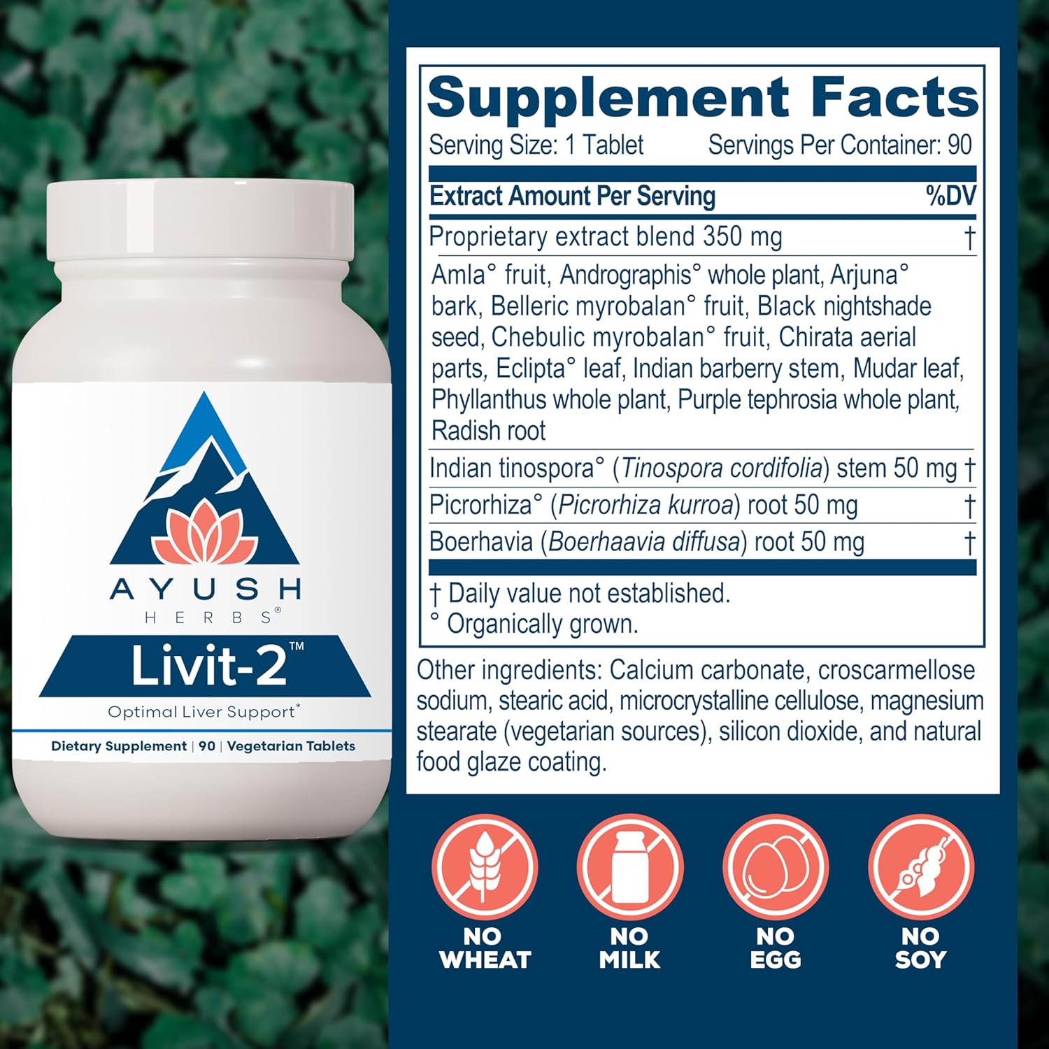 Ayush Herbs Livit-2 - Liver Care, Liver Support Supplement for Women & Men with Andrographis & Picrorhiza, Liver Pills Made with Organic Ingredients - 90 Vegetarian Tablets (1 Count) Nirvana Guru