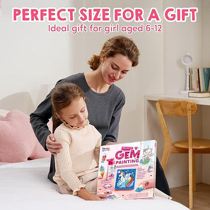 Klever Kits 16 Projects Gem Painting, Kids Diamond Gem Painting Kit with 5D Gem, Arts and Crafts for Girls Ages 6-12, Gem Craft Activities Kits, Premium Art Gift Ideas for Girls Ages 6, 7, 8+ nirvanaguru