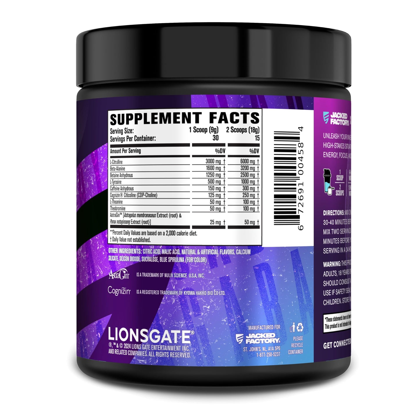 Jacked Factory NITROSURGE Pre Workout Supplement - Energy Booster, Instant Strength Gains, Clear Focus & Intense Pumps - NO Booster & Powerful Preworkout Energy Powder - 30 Servings, Blue Raspberry