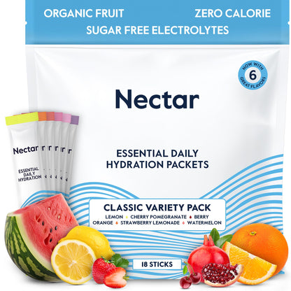 Nectar Hydration Packets - Electrolytes Powder Packets - Sugar Free & 0 Calorie - Organic Fruit Liquid Daily IV Hydrate Packets for Dehydration Relief & Rehydration (Tropical 30 Pack) - Nirvana Guru
