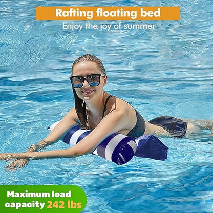 4 Pack Upgrated XL Water Pool Floats, 4-in-1 (Hammock, Saddle, Lounge Chair, Drifter) Multi-Purpose Water Pool Float, Non-Stick PVC Material nirvanaguru