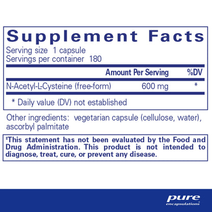 Pure Encapsulations NAC 600 mg - N-Acetyl Cysteine NAC Supplement for Lung Health & Immune Support, Liver Support & Antioxidants* - with Freeform N-Acetyl-L-Cysteine - 90 Capsules Nirvana Guru
