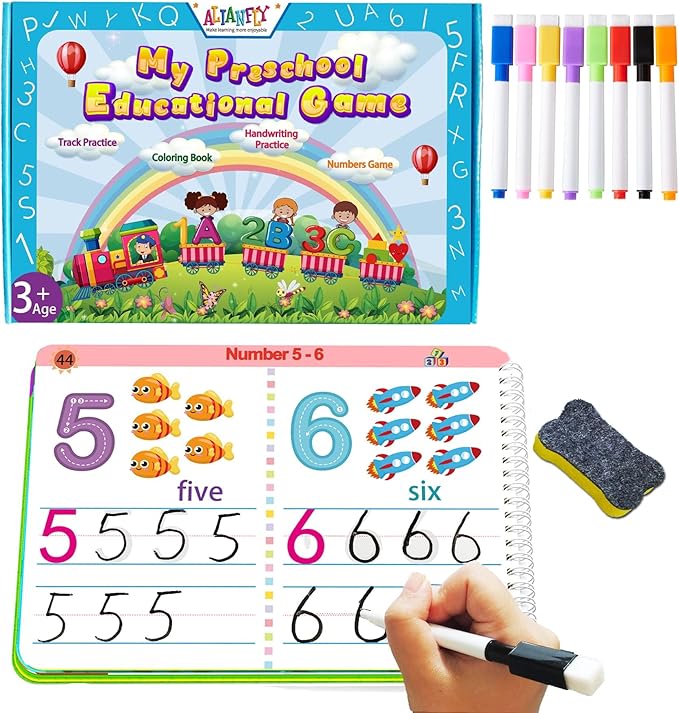 Preschool Learning Activities Educational Workbook - Toddler Prek Montessori Handwriting Practice Activity Tracing Toys Busy Book for Kids, Autism Learning Materials and ABC Learning Book nirvanaguru