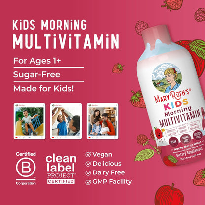 MaryRuth's Kids Liquid Morning Multivitamin | Kids Multivitamin | Immune Support | Vitamin C & D | Kids Vitamins | Kids Vitamins multivitamin | Vegan | 30-180 Servings | 15.22 fl oz - Nirvana Guru