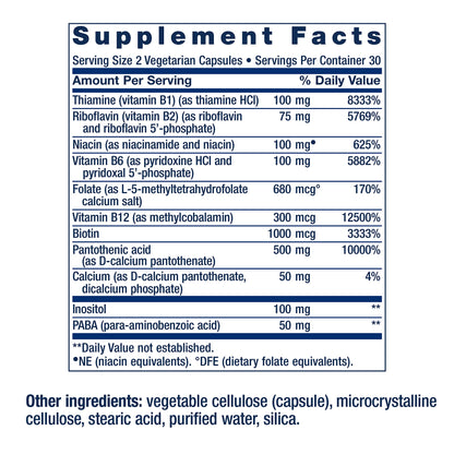 Life Extension BioActive Complete B-Complex, Heart, Brain and Nerve Support, Healthy Energy, Metabolism, Complete B Complex, 60 Vegetarian Capsules Nirvana Guru