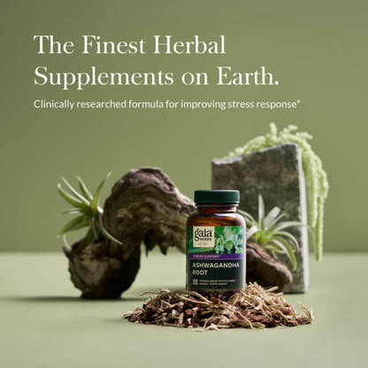 Gaia Herbs Ashwagandha Root - Stress Relief & Immune Support Supplement - Supports Balanced Energy Levels and Positive Outlook - 120 Vegan Liquid Phyto Capsules (1 Pack) Nirvana Guru