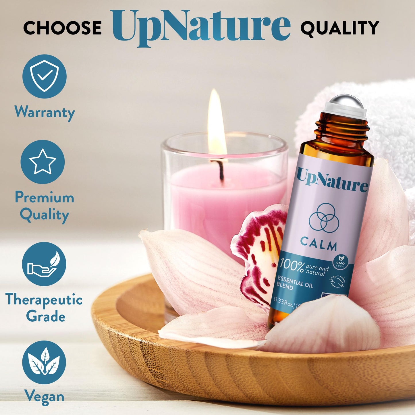 UpNature Lavender Essential Oil Pure Roll On - 100% Natural Lavender Oil for Skin