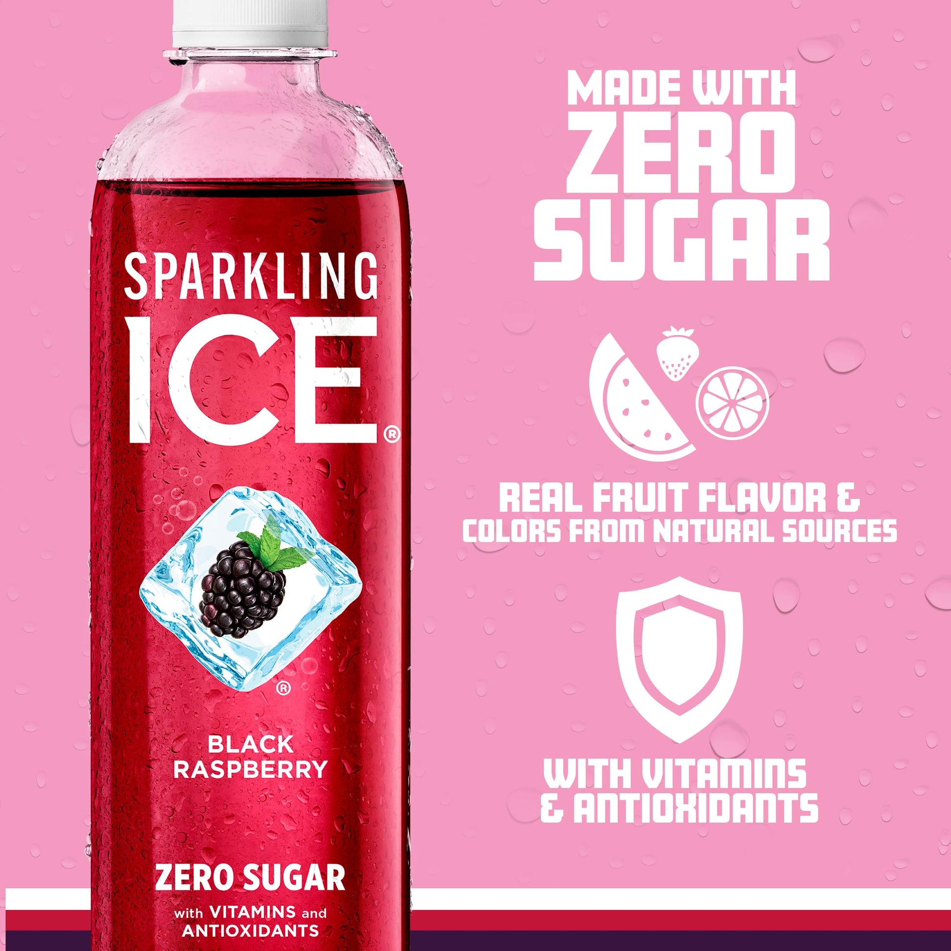 Sparkling Ice, Black Raspberry Sparkling Water, Zero Sugar Flavored Water, with Vitamins and Antioxidants, Low Calorie Beverage, 17 fl oz Bottles (Pack of 12) - Nirvana Guru