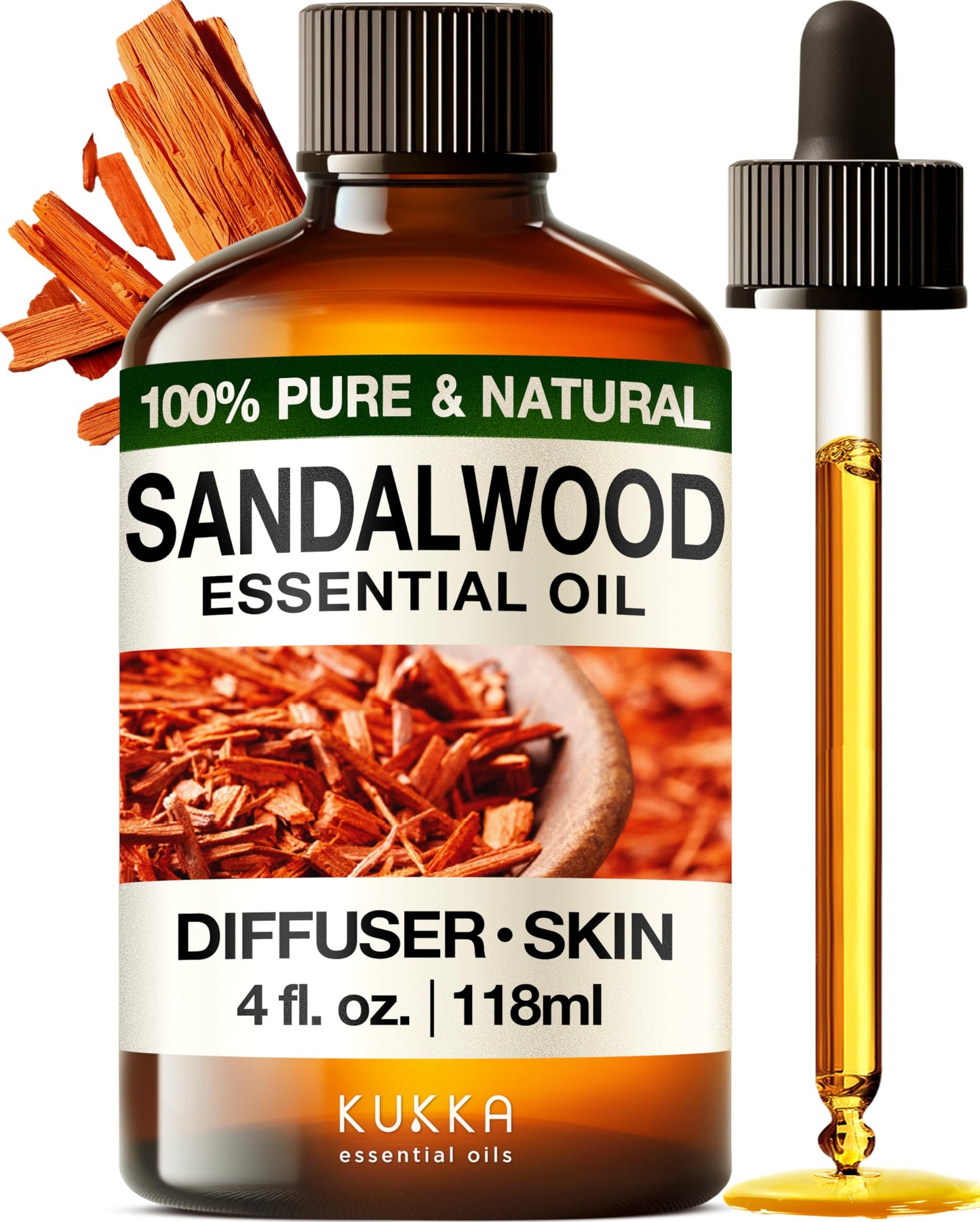 KUKKA essential oils 100% Pure & Natural Lavender Essential Oil for Diffuser, Body, Aromatherapy & Soap Making Scent (4 Fl Oz/118 ml)