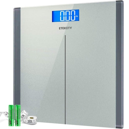 Etekcity Digital Body Weight Bathroom Scale, Large Blue LCD Backlight Display, High Precision Measurements,6mm Tempered Glass, 400 Pounds Nirvana Guru