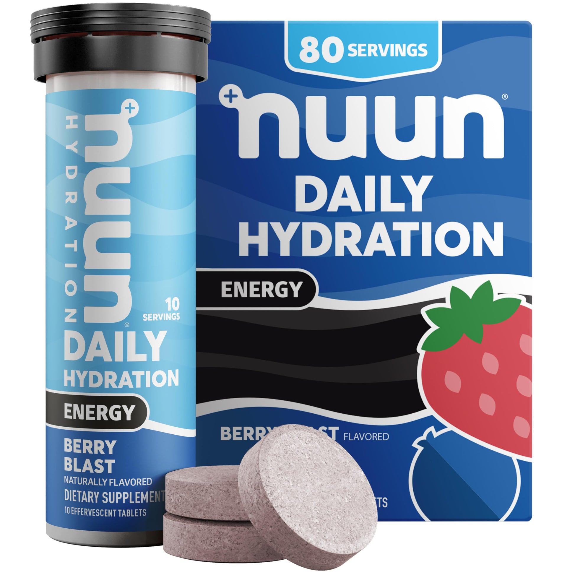 Nuun Energy Electrolyte Tablets with Ginseng, Caffeine from Green Tea Extract, Vitamin B12, B6, B5, Magnesium & 4 Other Electrolytes, Gluten Free & Vegan, Tropical Punch, 8 Pack (80 Servings Total) Nirvana Guru