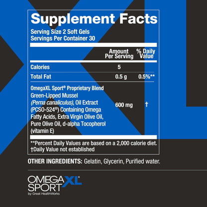 OmegaXL Joint Support Supplement - Natural Muscle Support, Green Lipped Mussel Oil, Soft Gel Pills, Drug-Free, 120 Count Nirvana Guru
