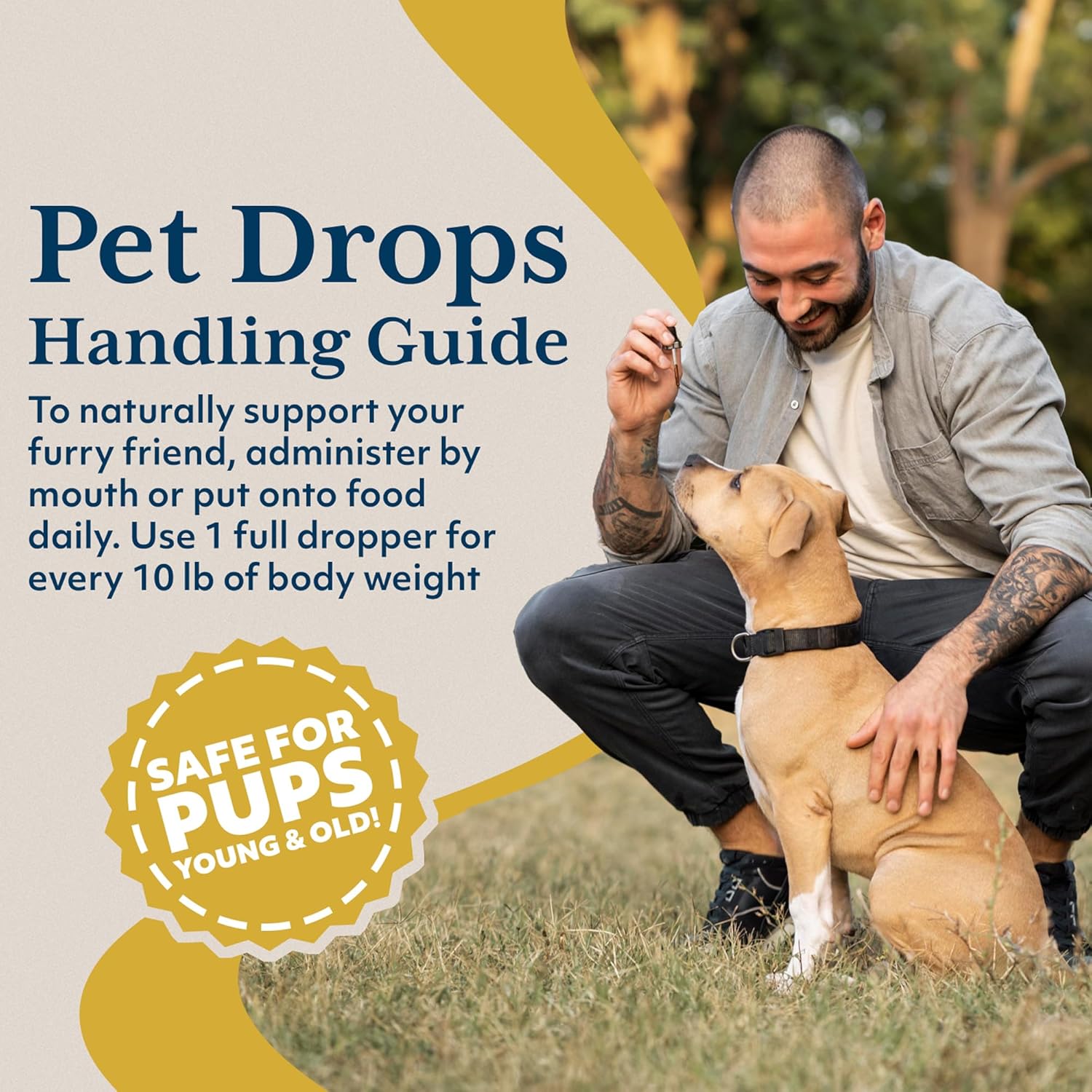 Ayush Pet Stress Support Ashwagandha Drops, Calm and Focus for Dogs or Cats, Alcohol Free Supplement, 2 oz. Nirvana Guru