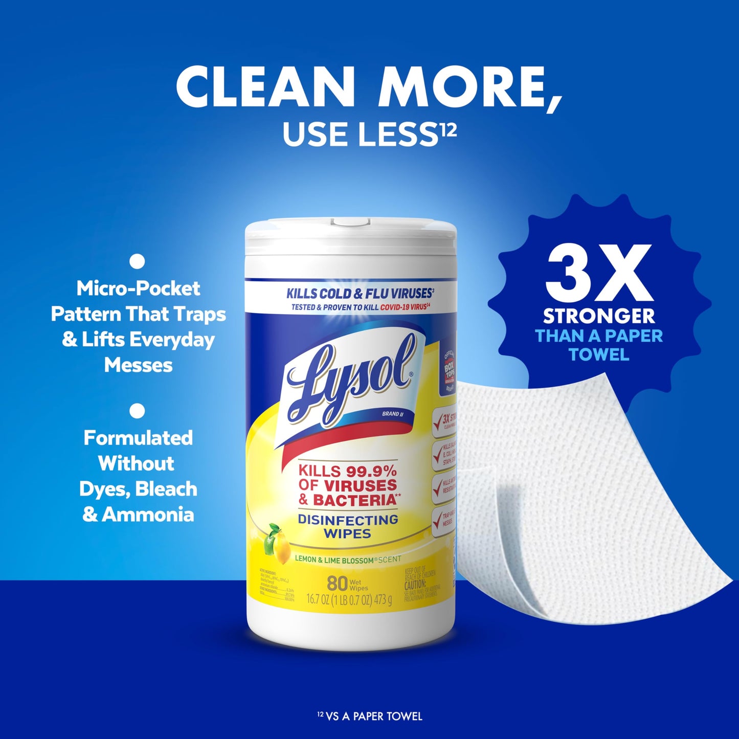 Lysol Disinfectant Wipes Bundle, Multi-Surface Cleaning Wipes, For Disinfecting & Cleaning, contains Lemon & Lime Blossom, Crisp Linen, & Mango & Hibiscus, 3x80 ct, (240 ct Total)