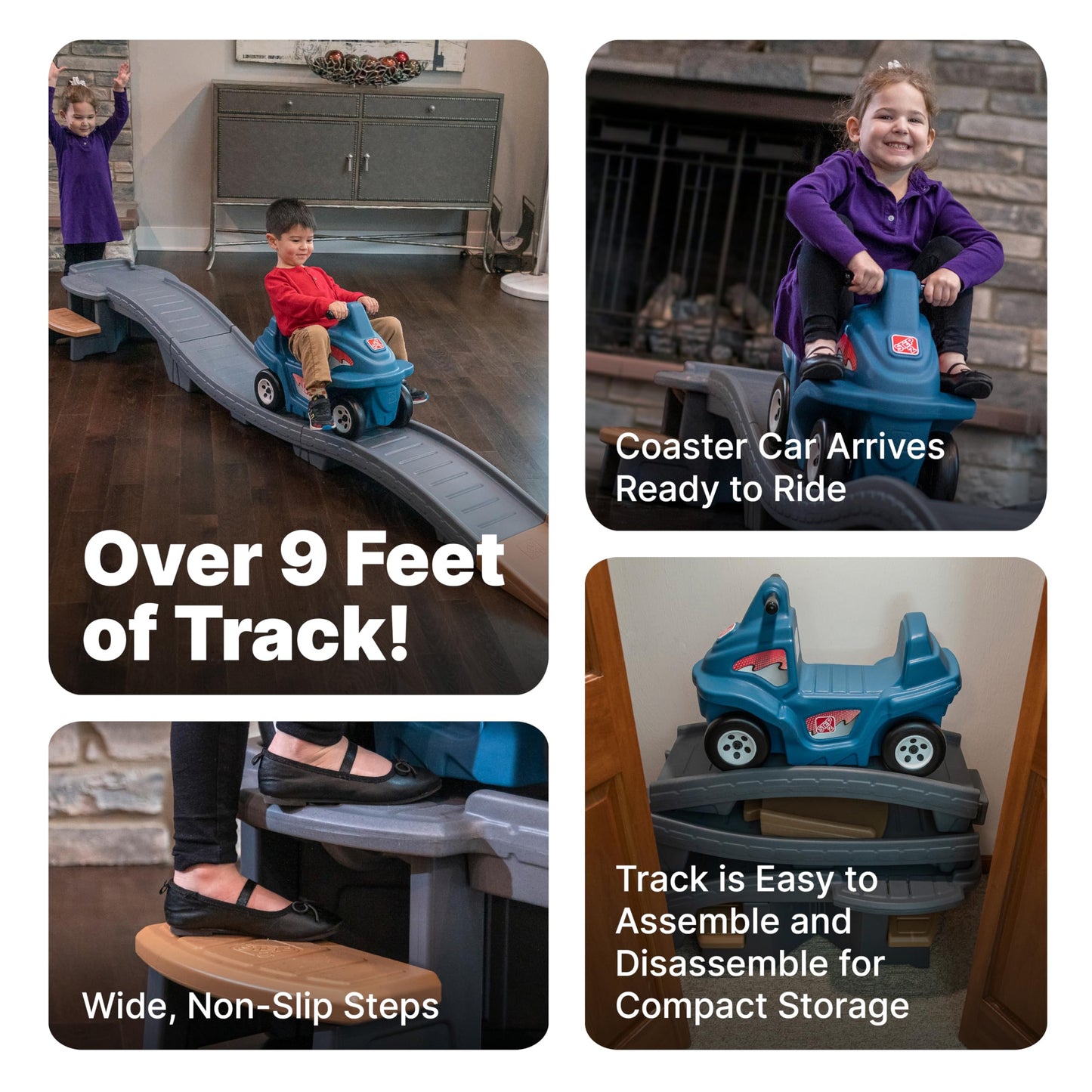 Step2 Up & Down Roller Coaster Kids Ride On Toy, Push Car, Indoor/Outdoor Playset, Made of Durable Plastic, Max Weight 50 lbs., For Toddlers 2-5 Years Old, Multicolor Nirvana Guru