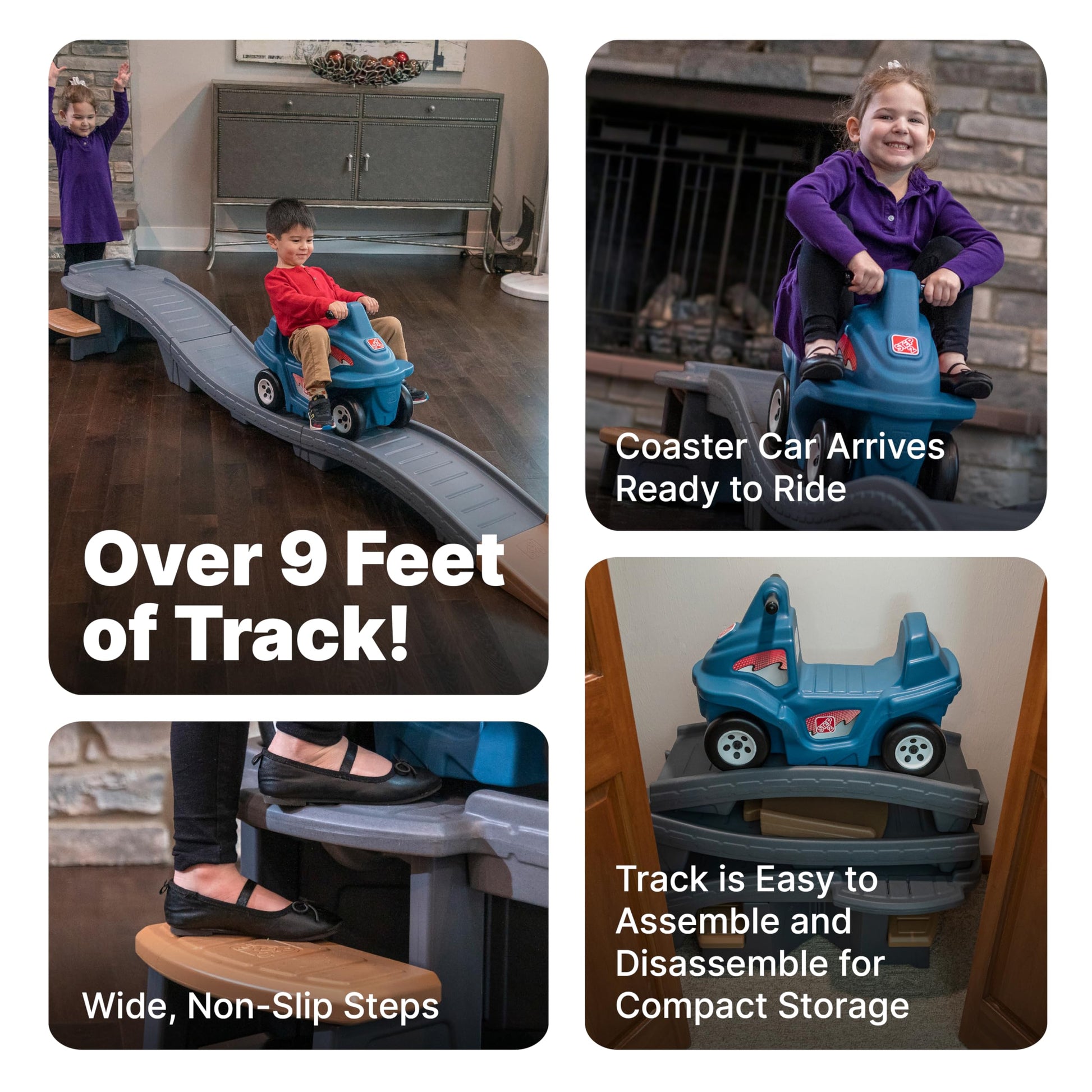 Step2 Up & Down Roller Coaster Kids Ride On Toy, Push Car, Indoor/Outdoor Playset, Made of Durable Plastic, Max Weight 50 lbs., For Toddlers 2-5 Years Old, Multicolor Nirvana Guru